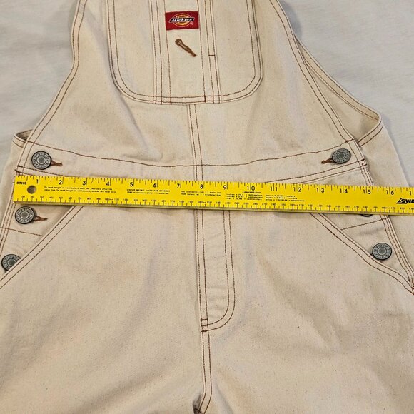 Dickies Overall Shorts Women’s Size M Beige Denim Jean Material - Picture 5 of 12